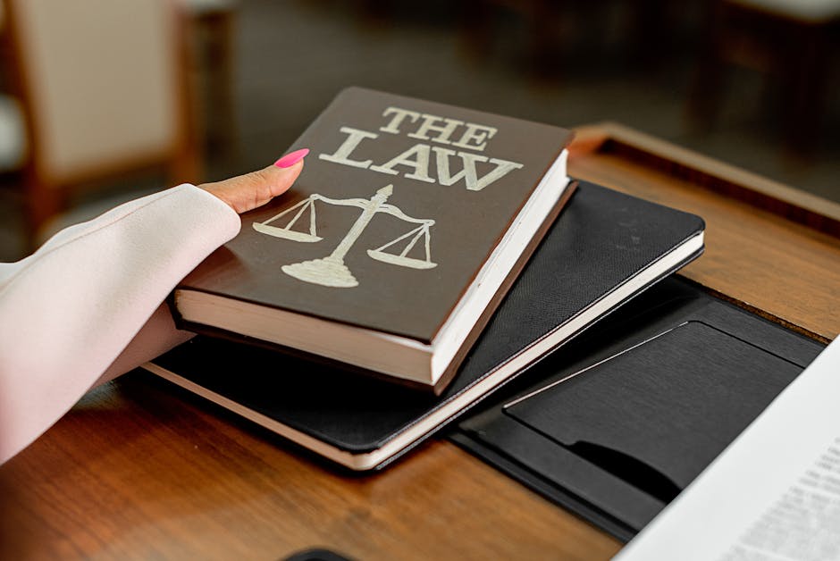 Law book on desk